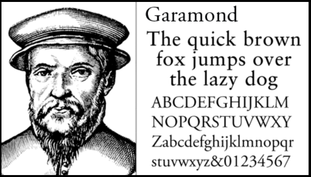 Garamond Buchstaben
